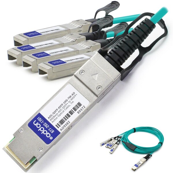 Add-On Addon Dell Compatible Taa Compliant 40Gbase-Aoc Qsfp+ To 4Xsfp+ AOC-QSFP-4SFP-10G-7M-AO - main